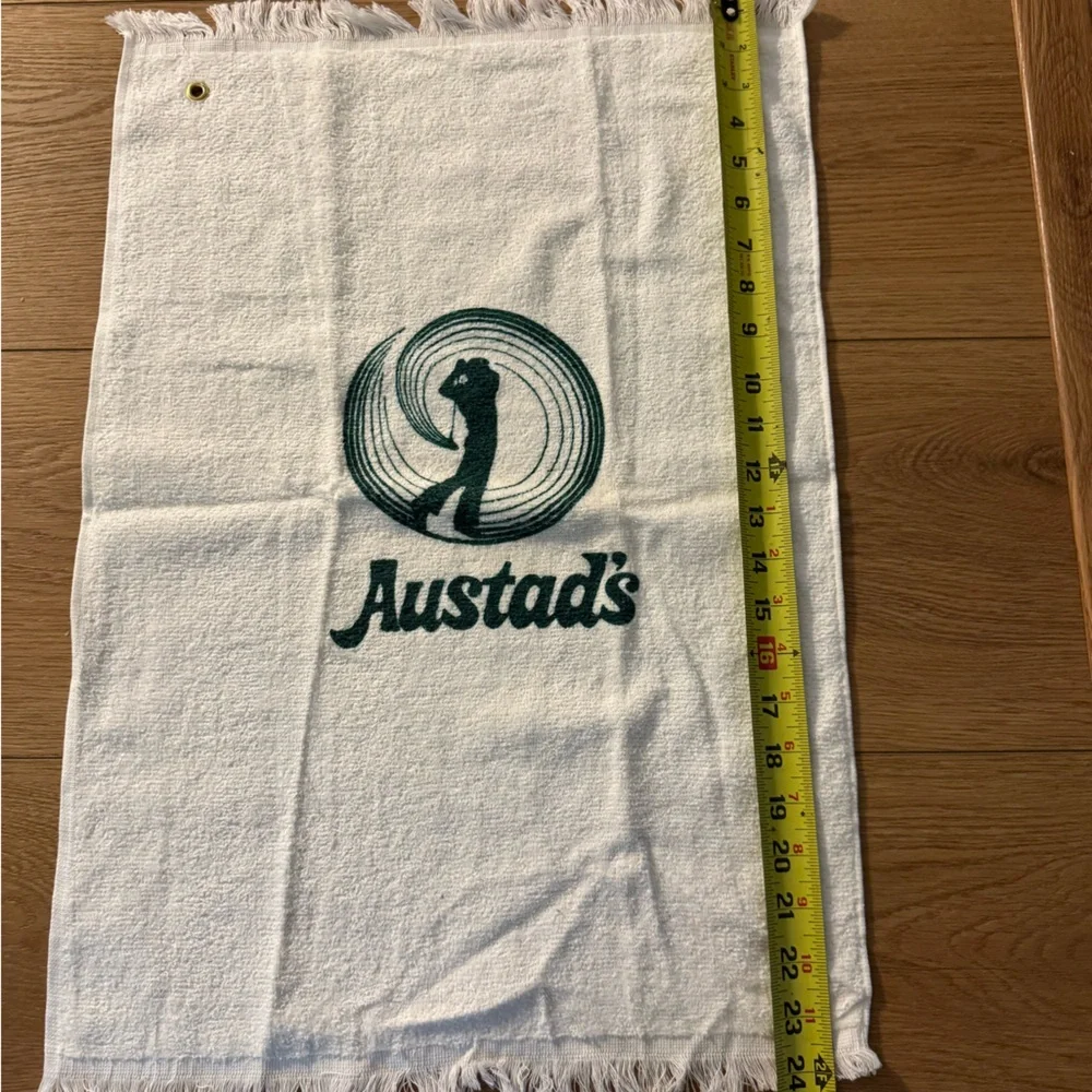 White Hand Towel with Green Logo